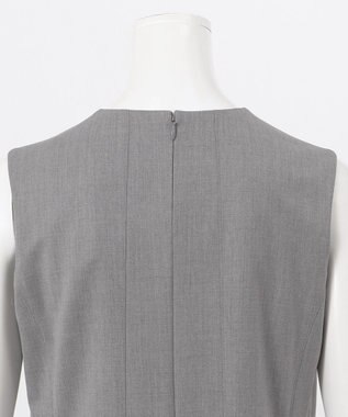 23区 L 【エステータ】ウールシルクギャバジン ランダムヘム ワンピース ライトグレー系