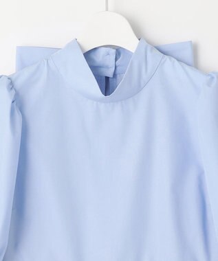 Feroux 【新色追加・ONWARD CROSSET MAG掲載】バックリボンパフスリーブ ブラウス スカイブルー系