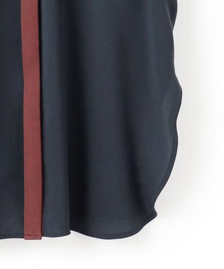 BEIGE， 【洗える】SIBYLLE / 配色カラーロングパフスリーブブラウス Navy×Bordeaux