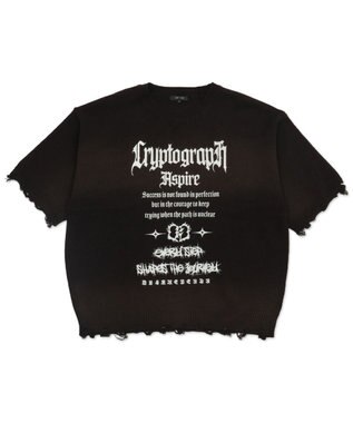 WEGO ダメージボーダーニットプルオーバー(SS) ブラウンボーダー