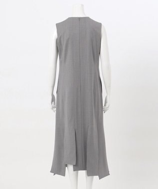 23区 L 【エステータ】ウールシルクギャバジン ランダムヘム ワンピース ライトグレー系