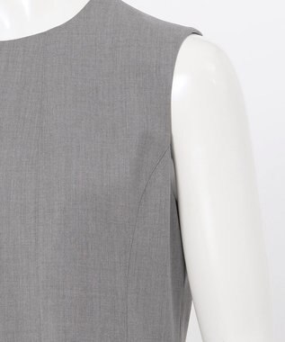 23区 L 【エステータ】ウールシルクギャバジン ランダムヘム ワンピース ライトグレー系