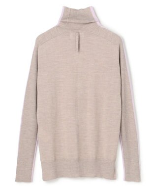 BEIGE， 【洗える・VERY NaVY12月号掲載】LA MONNAIE / バイカラーウールタートルニット Lilac × Taupe