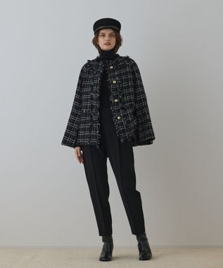 GRACE CONTINENTAL ハイウエストテーパードパンツ ブラック