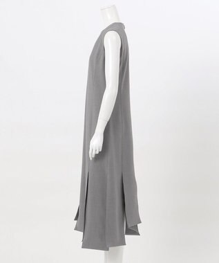 23区 L 【エステータ】ウールシルクギャバジン ランダムヘム ワンピース ライトグレー系