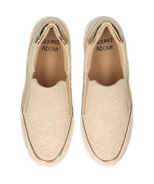 Bridget Birkin 【Round About】ヒールアップスリッポンスニーカー ゴールドコンビ