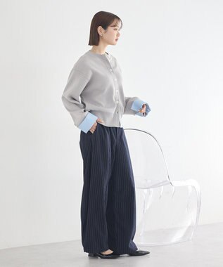 earth music&ecology フェイクレイヤードカーディガン Light Gray