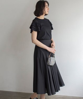 組曲 コットンポンチシア－スリーブ ブラウス ブラック系