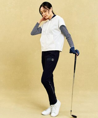 23区GOLF 【WOMEN】【UVケア/接触冷感】驚きの伸縮性で大人気 完売間近のカーゴパンツ 大きめポケット完備 ネイビー系