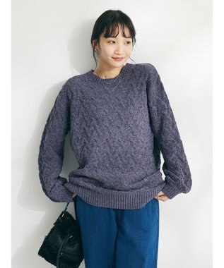 CRAFT STANDARD BOUTIQUE 洗えるモールケーブルニットチュニック
