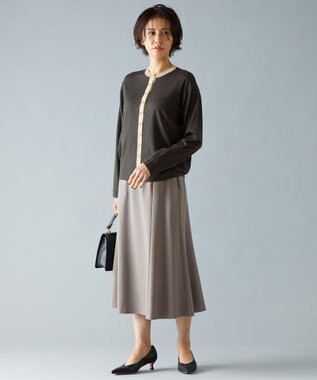 自由区 【アンサンブル対応・洗える】ウールシルク カーディガン スレート