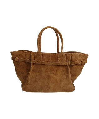 INTER-CHAUSSURES 【CHRISTIAN VILLA】レザーミディアムハンドバッグ ブラウンスウェード