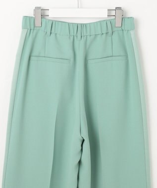 自由区 【SHIHOさんコラボ・洗える】バックサテンジョーゼットワイド パンツ フロスティグリーン
