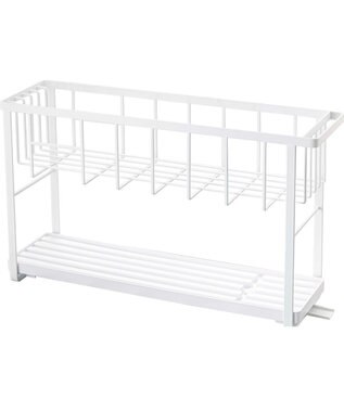 tower スリムスリーウェイ水切りワイヤーバスケット 2段 タワー ホワイト ホワイト