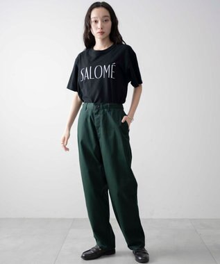 WEGO 【ユニセックス着用ITEM/ウエストゴム/手洗い可】チノイージーワイドパンツ ダークグリーン