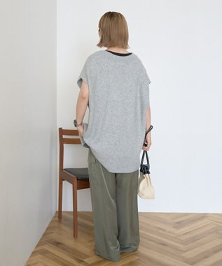 AMERICAN HOLIC ラメ入りＶネックニットベスト Light Gray Mixture