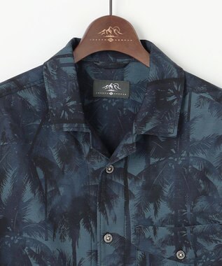 JOSEPH ABBOUD MOUNTAIN 【速乾/軽量/ストレッッチ】ライトスラブボタニカルプリント アウトドアシャツ ネイビー系5