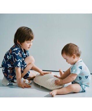 HELLY HANSEN 【キッズ・はっ水・UVカット・耐海水・耐塩素・記名ラベル付】バスクショーツ ネイビープリント