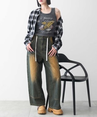 WEGO ヴィンテージウォッシュグラフィックタンク 柄1