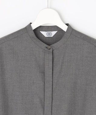 J.PRESS LADIES LIMBLESS50ツイル ブラウス チャコール系