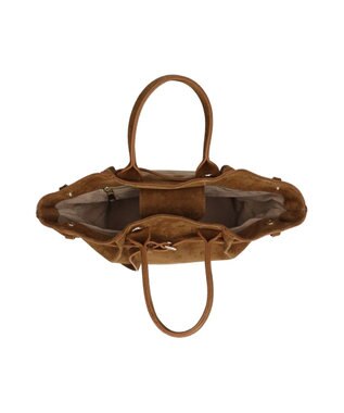 INTER-CHAUSSURES 【CHRISTIAN VILLA】レザーミディアムハンドバッグ ブラウンスウェード