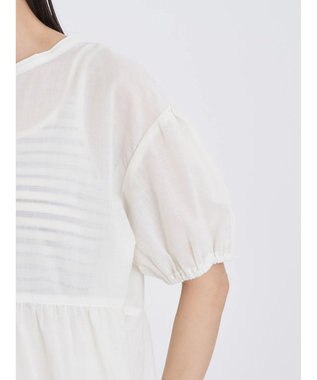 earth music&ecology 綿ローンティアードチュニック Off White