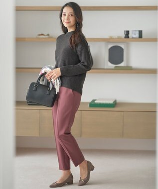 ANY SIS 【洗える】サイドケーブルアンゴラブレンド ニット チャコール