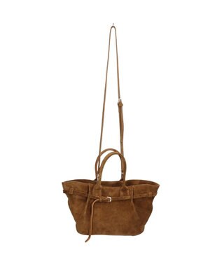 INTER-CHAUSSURES 【CHRISTIAN VILLA】レザーミディアムハンドバッグ ブラウンスウェード