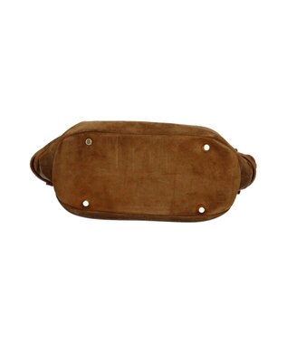 INTER-CHAUSSURES 【CHRISTIAN VILLA】レザーミディアムハンドバッグ ブラウンスウェード