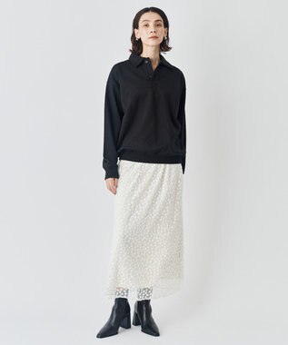 UNFILO MENS 【男女兼用】ナイロン裏毛 ポロ ブラック