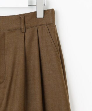 自由区 デニムライクツイルワイド パンツ ブラウン