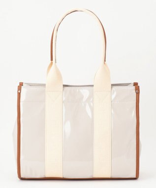 LA BAGAGERIE ソフトエナメル　ロゴテープトートバッグ　Lサイズ アイボリー