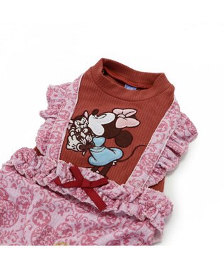 PET PARADISE ディズニー  ミニーマウス  アンティーク柄ロンパース 【小型犬】 ピンク