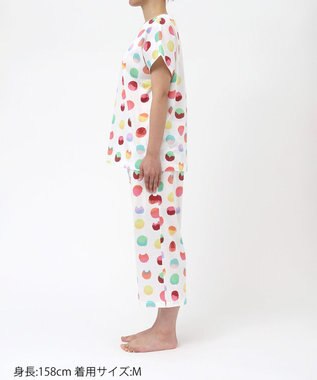 tsumori chisato SLEEP ツモリチサト パジャマ 3分袖 半袖 8分丈 綿100%(本体) 天竺素材 レディース UDT156 /ワコール アイボリー
