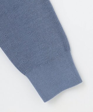 J.PRESS LADIES 【洗える】 ガスコットンアウター キーネック カーディガン ダルブルー系