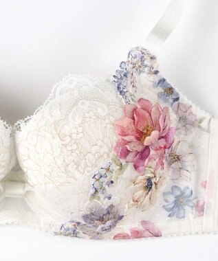 WACOAL ブラジャー 【リボンブラ 脇すっきり】 脇高設計 着やせシルエット 動いても谷間キープ Gカップまで対応 大きいサイズ レディース BXB443 /ワコール アイボリー