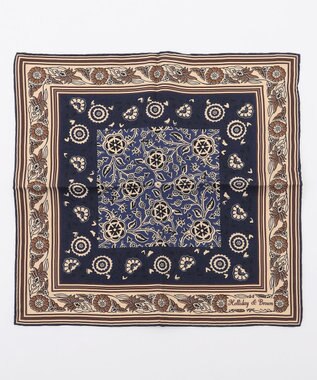 JOSEPH ABBOUD 【イタリア製・Holliday&Brown】フラワーバンダナプリント ポケットチーフ ネイビー系6
