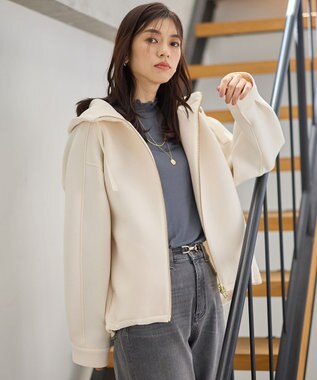 ANY L ダンボールＷジップパーカー エクリュ