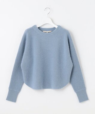自由区 L 【洗える】シャイニールレックス ドルマンスリーブニット スカイブルー系