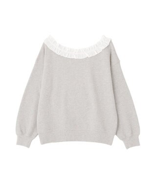 earth music&ecology フリルオフショルウラケスウェット Gray Mixture