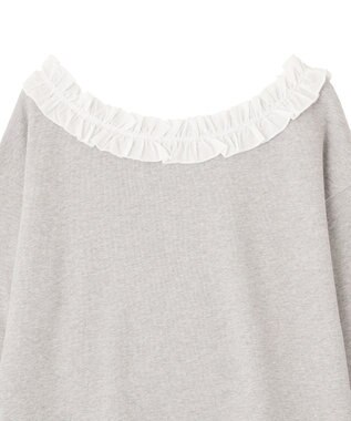 earth music&ecology フリルオフショルウラケスウェット Gray Mixture