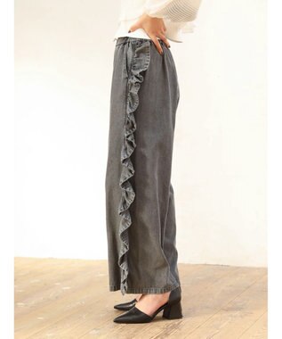 Green Parks ■ＥＳＣＡＲ　デニムサイドラッフルパンツ Gray