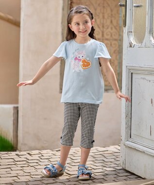 ANY KIDS 接触冷感 しろくま パンツ ブラック×ギンガム