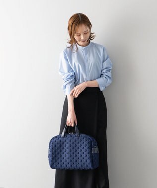 MIYABIYA 【撥水加工】La quoh with kirakaracho 南蛮七宝エンボスボンディング ボストン 瑠璃紺(ネイビー)