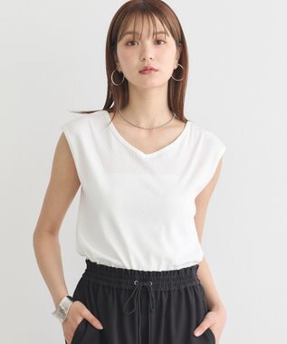 earth music&ecology 前後２ｗａｙステッチリブタンクトップ Ivory