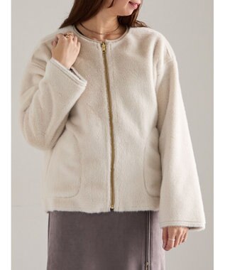 Te chichi リバーシブルファームートンブルゾン ベージュ