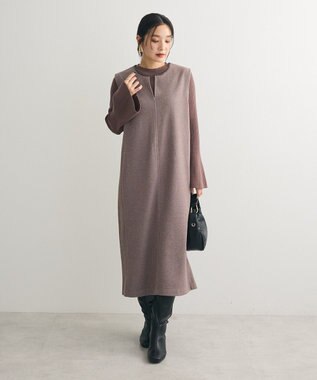 Green Parks 柄圧縮ポンチキーネックジャンスカ Brown