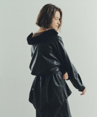 YECCA VECCA レザーライクシャツジャケット Black