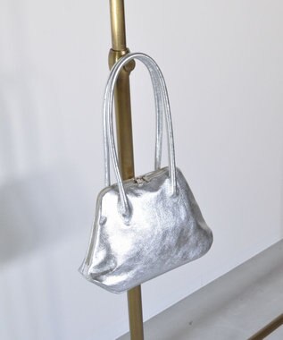 blancle メタリックレザー 舟形ボストンバッグ SILVER