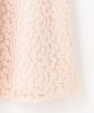 Feroux フラワー刺繍 フレアスカート ピンク系